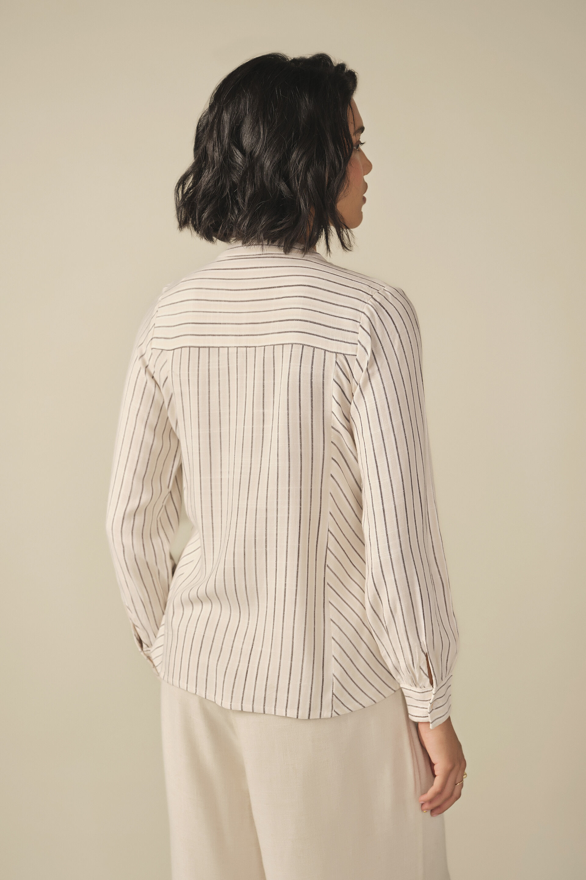 Striped Shirt in White, Cream, image 5